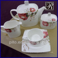 P &amp; T de porcelana forma cuadrada de vajilla de diseño de flores porcelana de vajilla